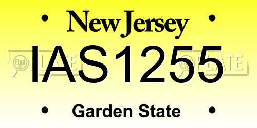 IAS1255 New Jersey License Plate