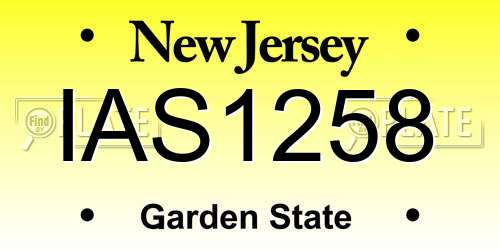 IAS1258 New Jersey License Plate