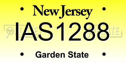 IAS1288 New Jersey License Plate