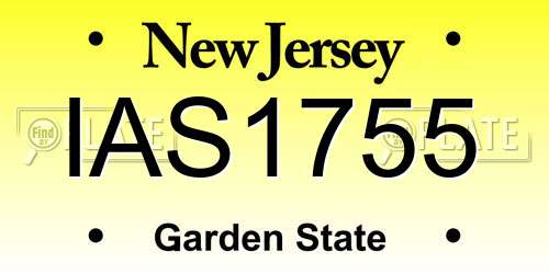 IAS1755 New Jersey License Plate