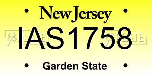 IAS1758 New Jersey License Plate