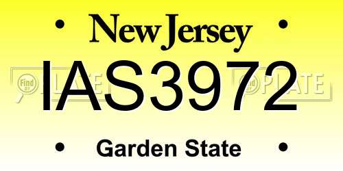 IAS3972 New Jersey License Plate