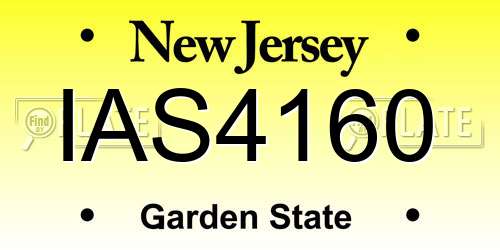 IAS4160 New Jersey License Plate