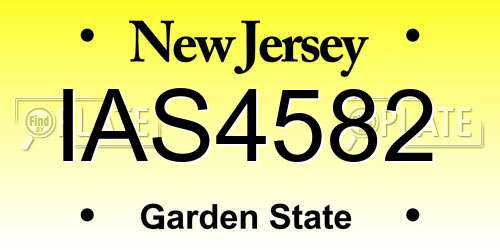 IAS4582 New Jersey License Plate
