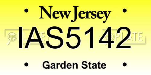 IAS5142 New Jersey License Plate