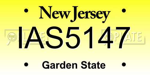 IAS5147 New Jersey License Plate