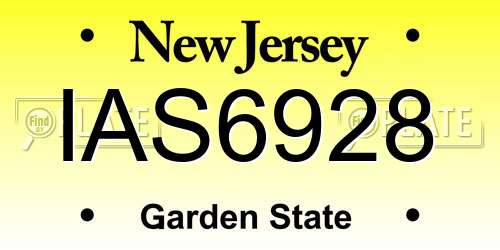IAS6928 New Jersey License Plate
