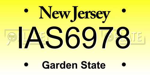 IAS6978 New Jersey License Plate