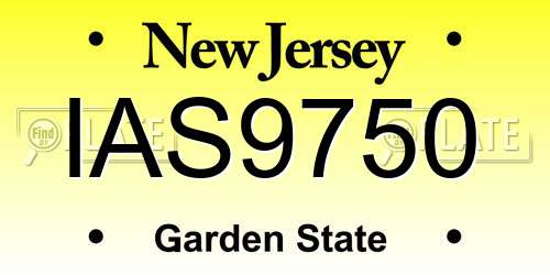 IAS9750 New Jersey License Plate