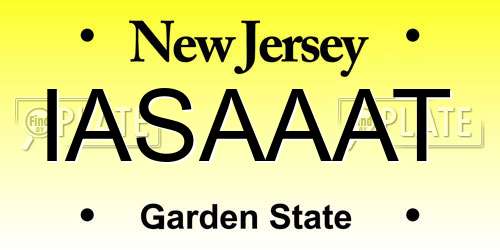 IASAAAT New Jersey License Plate