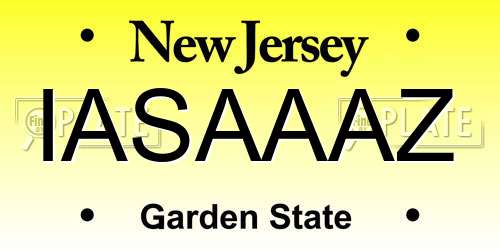 IASAAAZ New Jersey License Plate