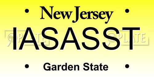 IASASST New Jersey License Plate