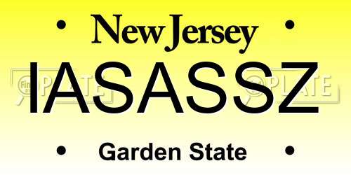 IASASSZ New Jersey License Plate