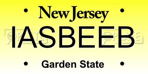 IASBEEB New Jersey License Plate