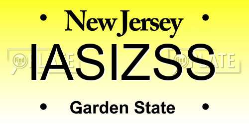 IASIZSS New Jersey License Plate