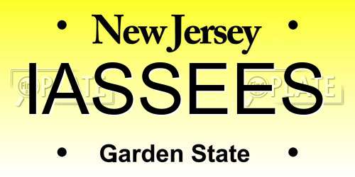 IASSEES New Jersey License Plate