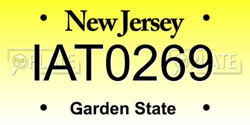 IAT0269 New Jersey License Plate