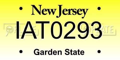 IAT0293 New Jersey License Plate