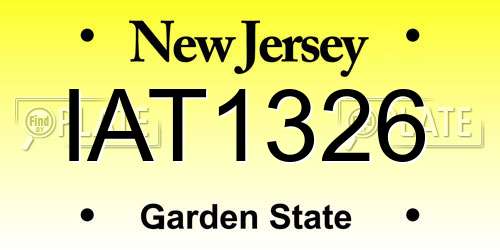 IAT1326 New Jersey License Plate