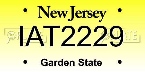 IAT2229 New Jersey License Plate