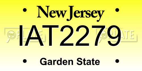 IAT2279 New Jersey License Plate