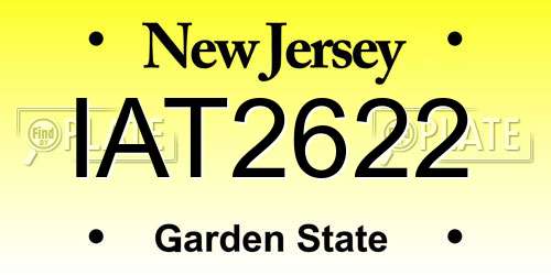 IAT2622 New Jersey License Plate