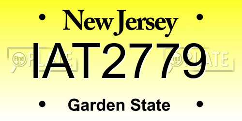 IAT2779 New Jersey License Plate
