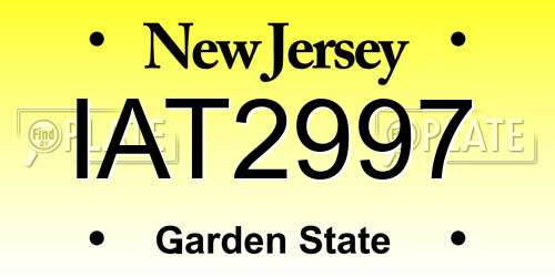 IAT2997 New Jersey License Plate