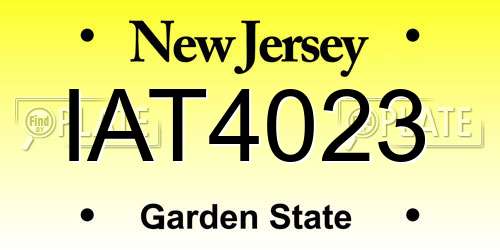 IAT4023 New Jersey License Plate