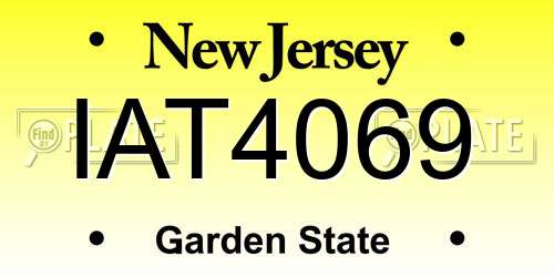 IAT4069 New Jersey License Plate