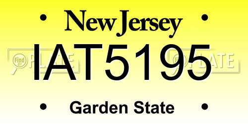 IAT5195 New Jersey License Plate