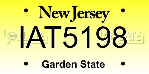 IAT5198 New Jersey License Plate