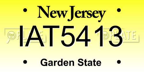 IAT5413 New Jersey License Plate