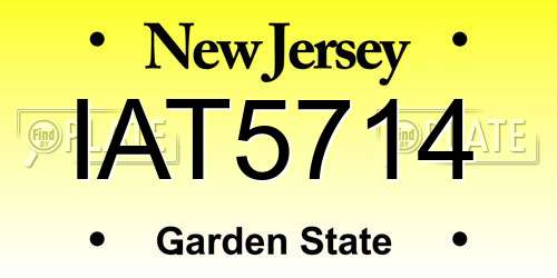 IAT5714 New Jersey License Plate