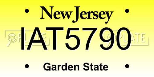 IAT5790 New Jersey License Plate