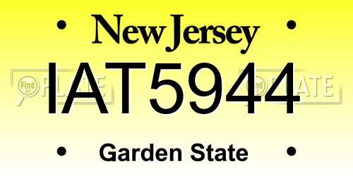 IAT5944 New Jersey License Plate