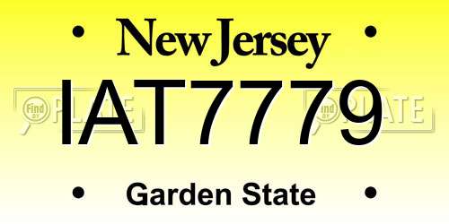 IAT7779 New Jersey License Plate