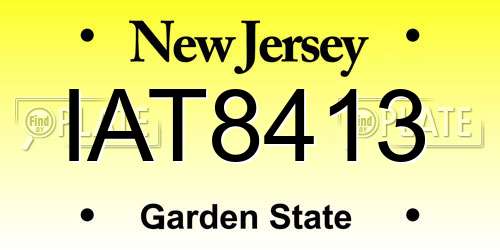 IAT8413 New Jersey License Plate