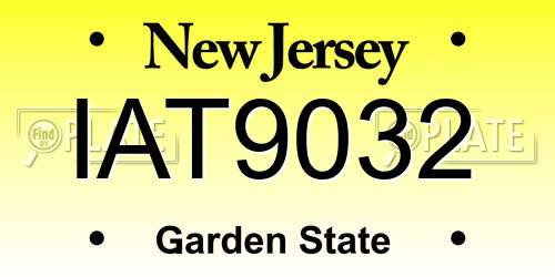 IAT9032 New Jersey License Plate
