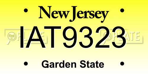 IAT9323 New Jersey License Plate