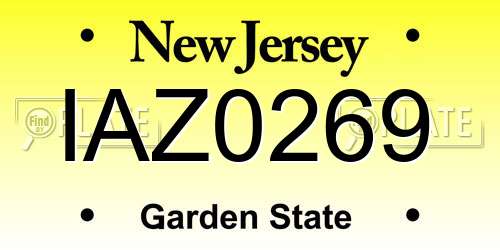 IAZ0269 New Jersey License Plate