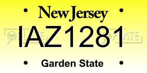 IAZ1281 New Jersey License Plate