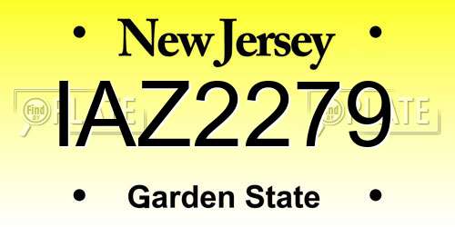IAZ2279 New Jersey License Plate