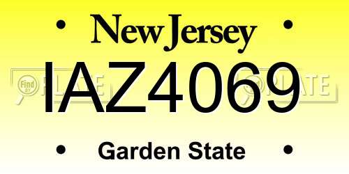 IAZ4069 New Jersey License Plate
