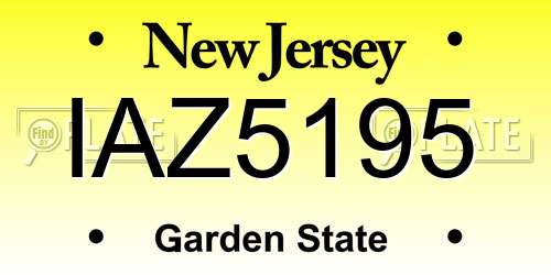 IAZ5195 New Jersey License Plate