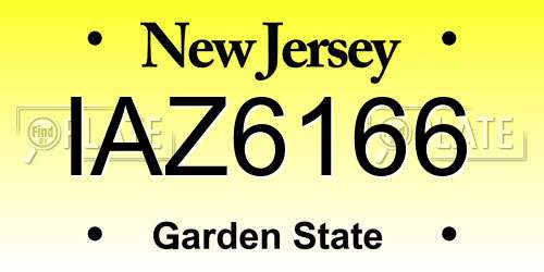 IAZ6166 New Jersey License Plate