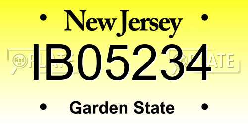 IB05234 New Jersey License Plate