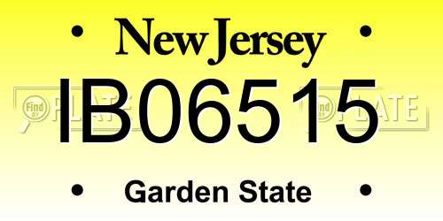 IB06515 New Jersey License Plate