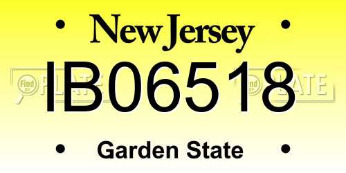 IB06518 New Jersey License Plate