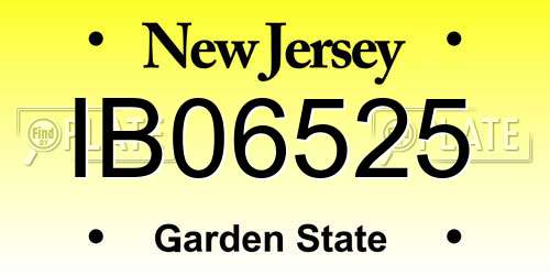 IB06525 New Jersey License Plate
